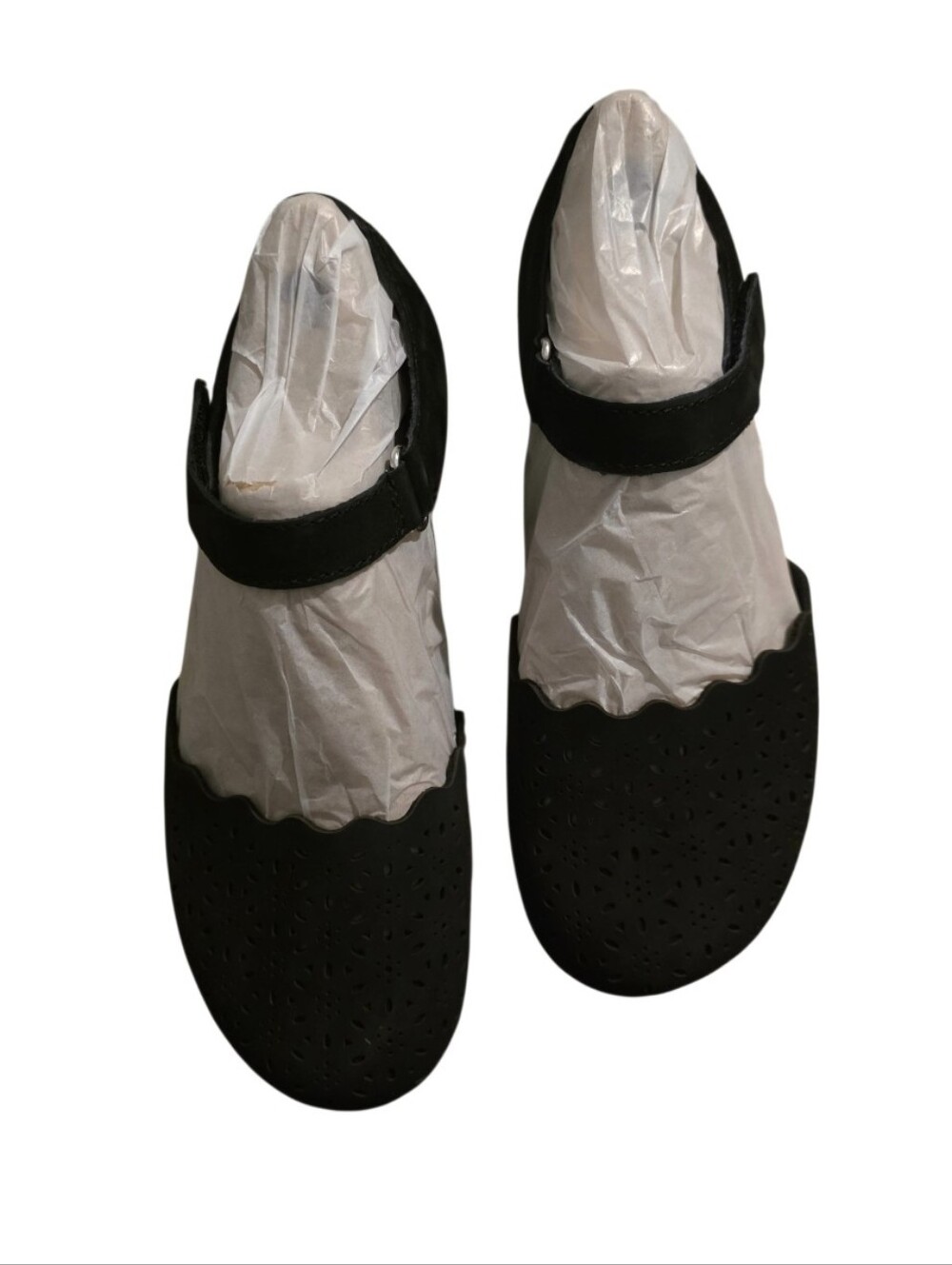 Earth Black Perforated Mary Jane Flat with Ankle Strap - Picture 2 of 3